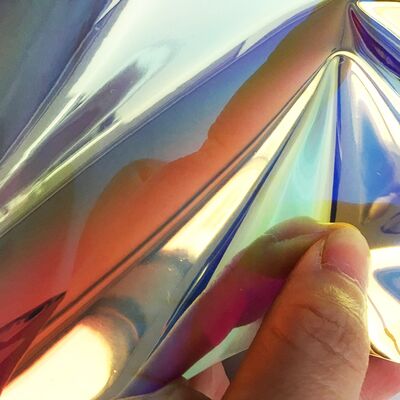 Transparent Rainbow Dichroic Iridescent PVC Film Plastic Sheet for Custom Size Raincoat and Decoration