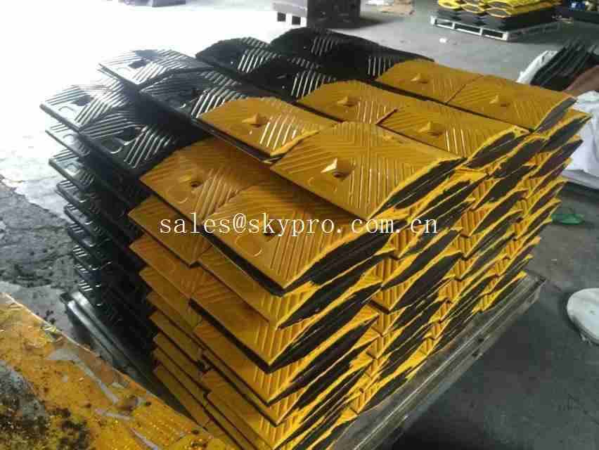 Dossi Stradali Modulari In Gomma - Giallo/Nero, 100x10x2 Cm, Per Parcheggi E Strade Private